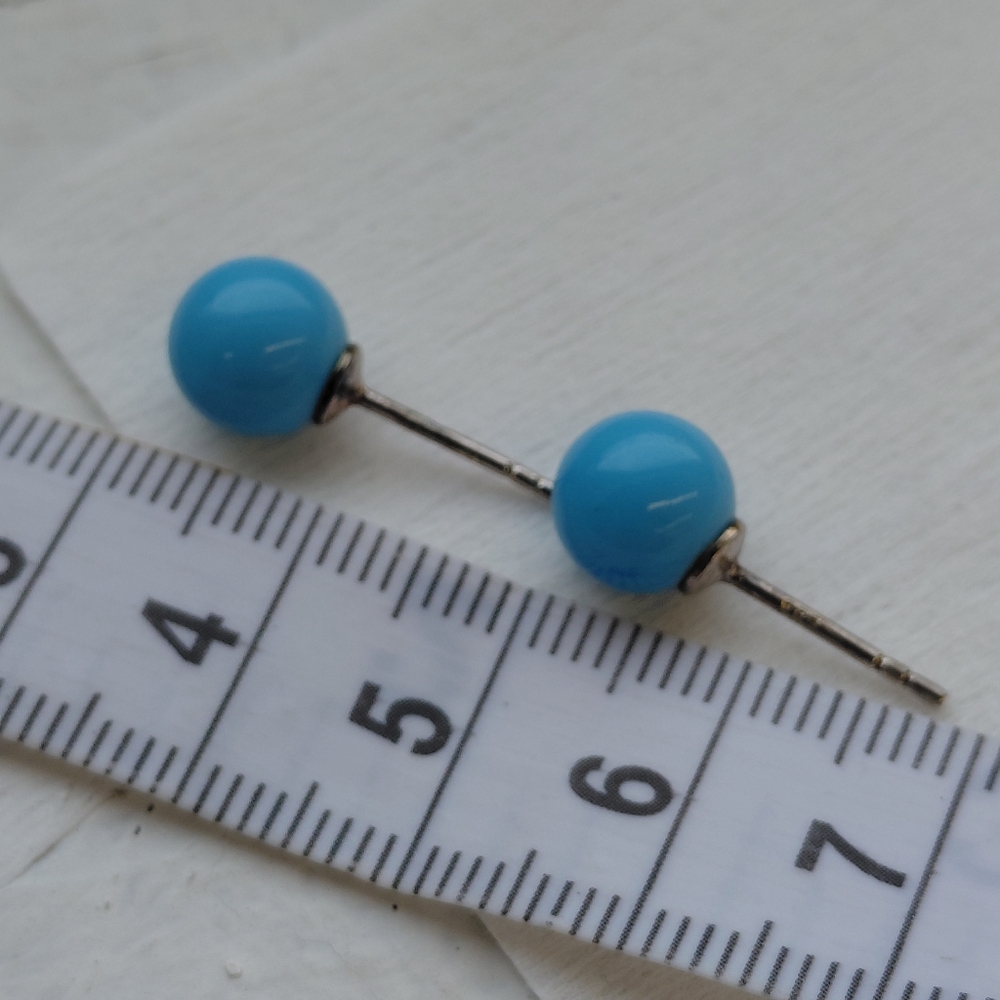 Blue/turquoise Ball Earrings